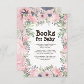 花の赤ちゃんシャワーブックリクエスト囲いカード 招待状 (正面/裏面)