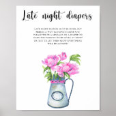 花の赤ちゃんシャワー夜遅くのおむつゲーム ポスター (正面)