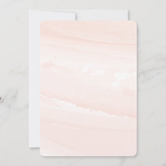 花の赤面の卒業パーティーの水彩画のピンク 招待状 (裏面)