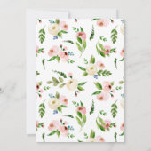 花の赤面の水彩画のシャクヤクのブライダルシャワー 招待状 (裏面)