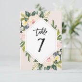 花の赤面手書き表7数カード 招待状 (スタンド正面)