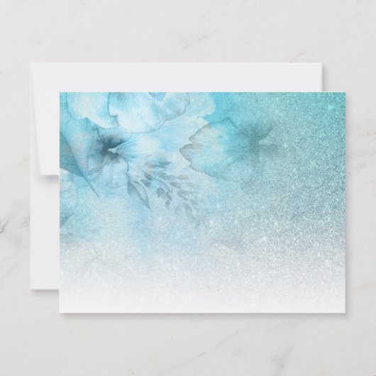 *~* 花の輝き 青と紫の水彩 ウェディング 出欠カード (裏面)