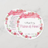花の輪のマトロン・オブ・オナー カード (正面/裏面)
