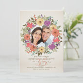 花の輪の写真招待状 招待状 (スタンド正面)