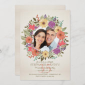 花の輪の写真招待状 招待状 (正面/裏面)