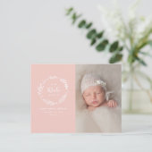 花の輪の写真 出生発表 ポストカード (スタンド正面)