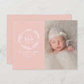 花の輪の写真 出生発表 ポストカード (正面/裏面)