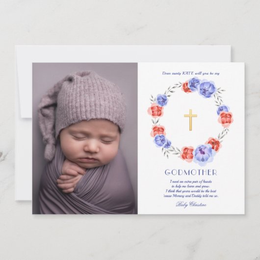 花の輪の写真 祖母へのプレゼント カード (正面)