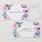 花の輪の水彩 エレガント おしゃれな花 名刺 (正面/裏面)