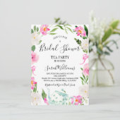 花の輪の紅茶パーティー結婚前お披露目招待状 招待状 (スタンド正面)