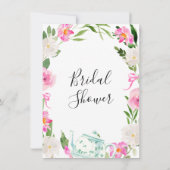 花の輪の紅茶パーティー結婚前お披露目招待状 招待状 (裏面)