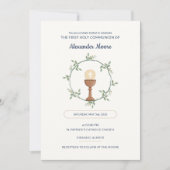 花の輪の聖体拝領招待状 - オーダーメイド文章 招待状 (正面)