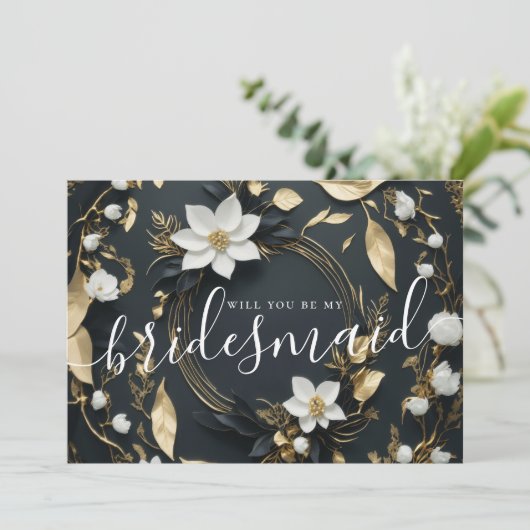 花の輪の花嫁の介添え人になってくれますか?のお願い 招待状 (スタンド正面)