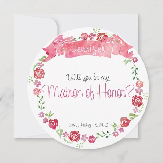 花の輪よ 私の名誉ある仲間になってくれる?カード 招待状 (正面)