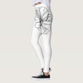 花の輪郭と白いレギンス レギンス (左)