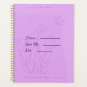 花の輪郭の本 紫の表紙 プランナー手帳 (正面)