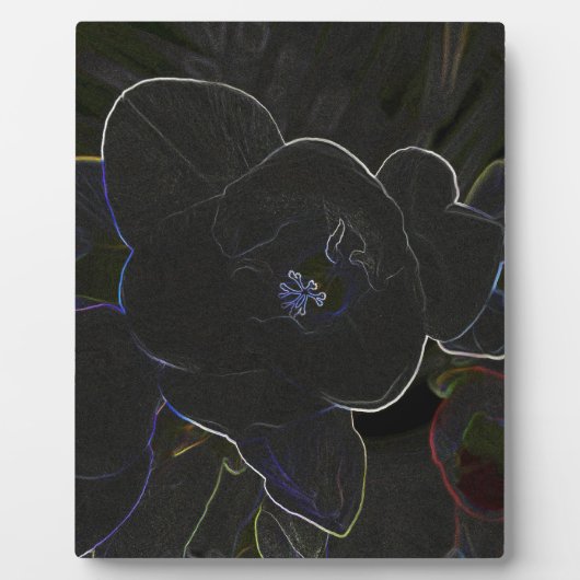 花の輪郭を描いたフリーシア フォトプラーク (正面)