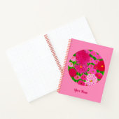 花の輪、明るい赤紫色ピンク菊 ノートブック (内部)