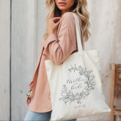 花の輪　母の娘の結婚式に最適なパーソナライズドギフト トートバッグ