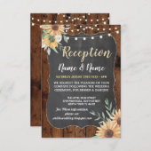 花の農村風ウェディングパーティーひまわり木 招待状 (正面/裏面)