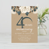 花の農村風 40周年 結婚記念日 招待状 (スタンド正面)