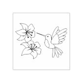 花の近くのハチドリ ラバースタンプ (インプリント)