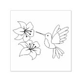 花の近くのハミングバードカラー私 セルフインキングスタンプ (デザイン)