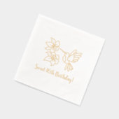 花の近くのハミングバード16誕生日 箔ナプキン (左)