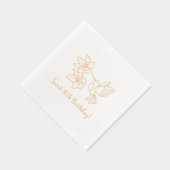 花の近くのハミングバード16誕生日 箔ナプキン (右)