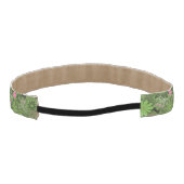 花の迷彩柄の背景のガーリーなパンクのスカル アスレチックヘッドバンド (裏面)