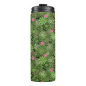 花の迷彩柄の背景のガーリーなパンクのスカル タンブラー (正面)