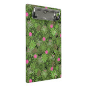 花の迷彩柄の背景のガーリーなパンクのスカル ミニクリップボード (アングル)