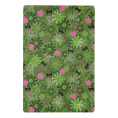 花の迷彩柄の背景のガーリーなパンクのスカル ミニクリップボード (裏面)