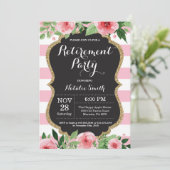 花の退職パーティー招待状カード 招待状 (スタンド正面)