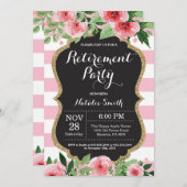 花の退職パーティー招待状カード 招待状 (正面/裏面)