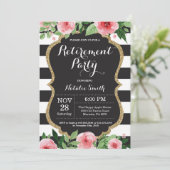 花の退職パーティー招待状 招待状 (スタンド正面)