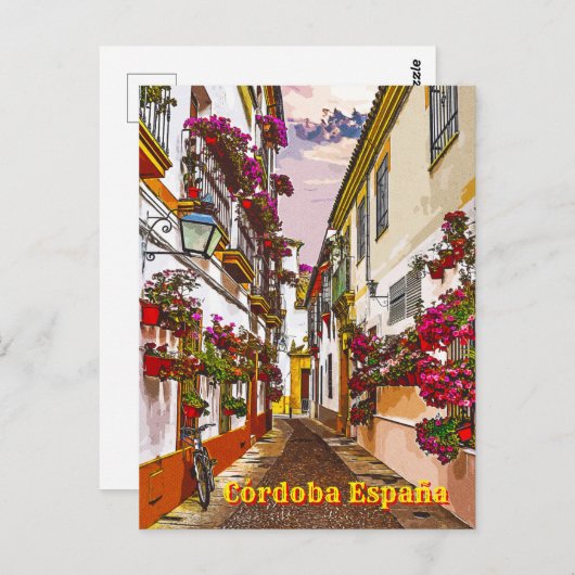 花の通り。Cordoba，アンダルシア，スペイン。 ポストカード (正面/裏面)