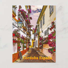 花の通り。Cordoba,アンダルシア,スペイン。 ポストカード