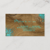 花の造園の名刺の木製の青 名刺 (裏面)