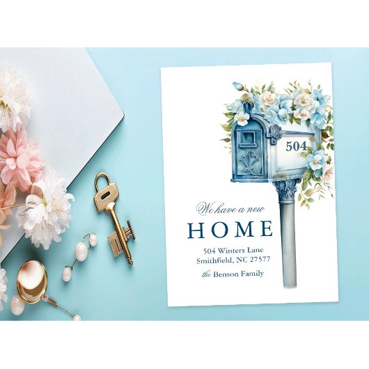 花の郵便箱 新しい家に引っ越しました 招待状