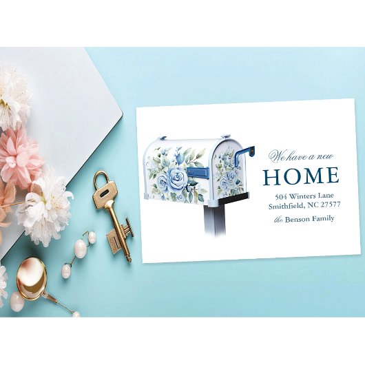 花の郵便箱 新しい家に引っ越しました 招待状