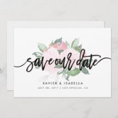 花の配置 | 結婚式の日程お知らせ セーブザデート (正面/裏面)