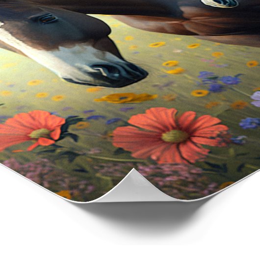 花の野の雌馬 ポスター (角)