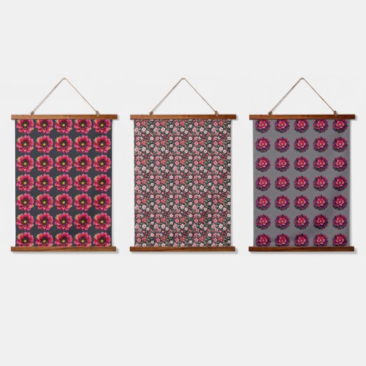 花の野入 吊り下げ型タペストリー (トリプル)