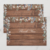 花の野生の木のフレーム サンキューカード (正面/裏面)