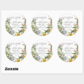 花の野生の水彩画 ウェルカム ブライダルシャワー ラウンドシール (シート)