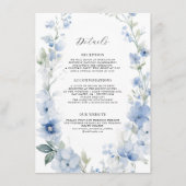 花の野生の花 エレガントな夏の青と白のディテール エンクロージャーカード (正面)
