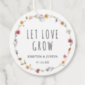 花の野生の花 Let Love Grow ウェディング シード フェイバータグ (裏面)