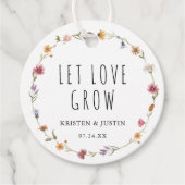 花の野生の花 Let Love Grow ウェディング シード フェイバータグ (正面)