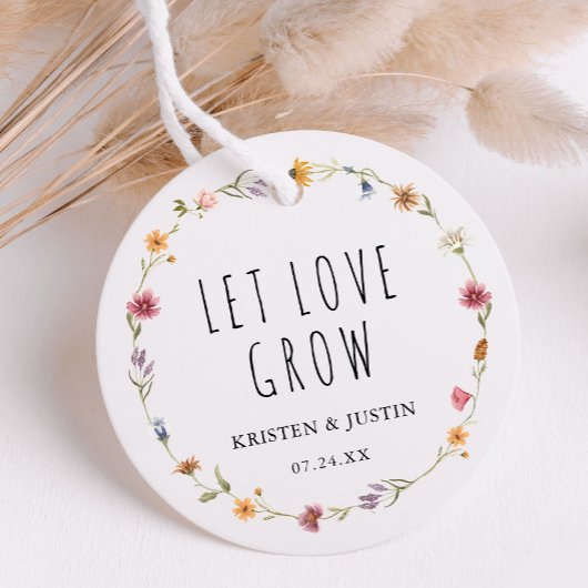 花の野生の花 Let Love Grow ウェディング シード フェイバータグ